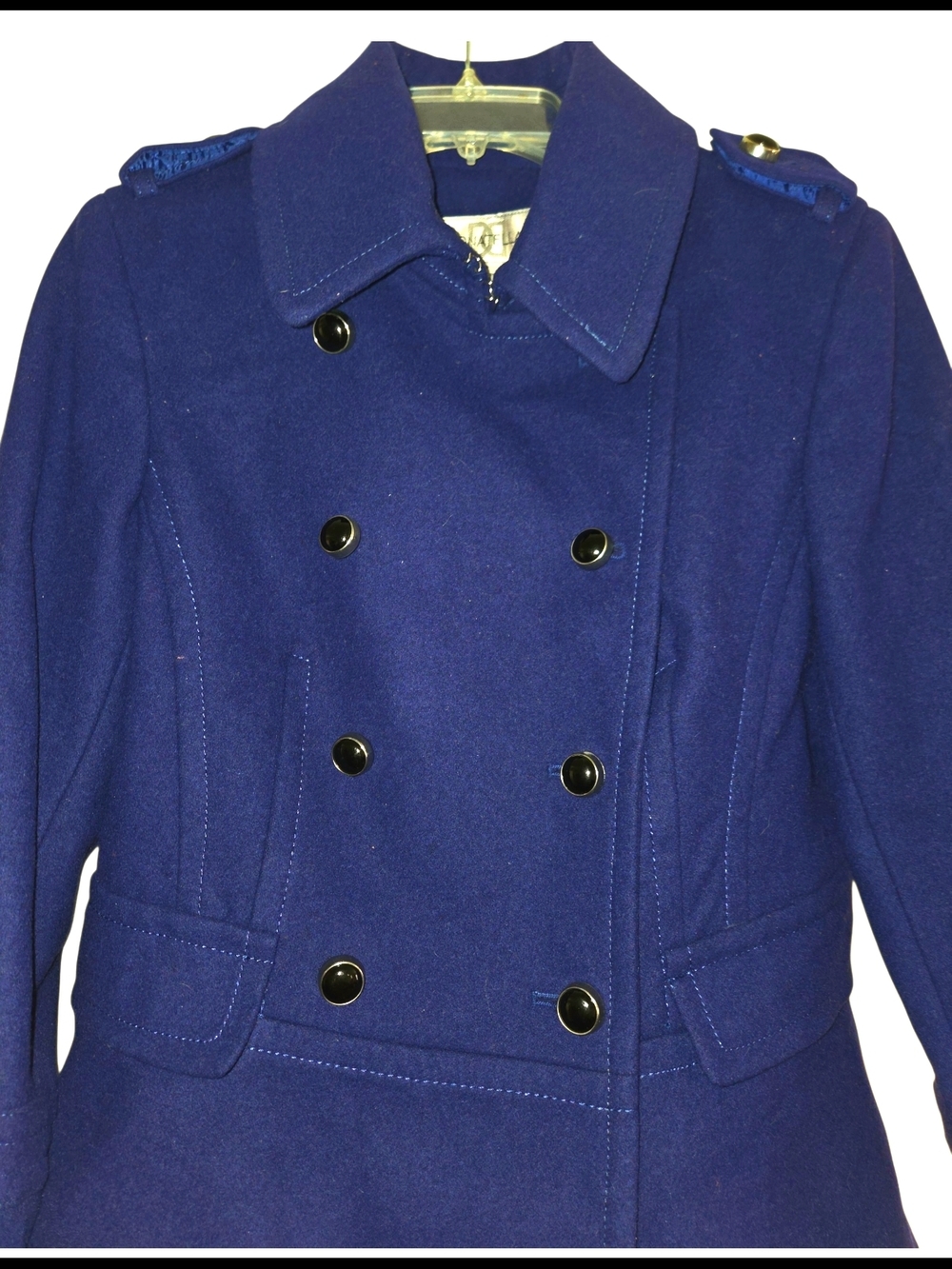 Donatella Women's Double Breasted Wool Pea Coat